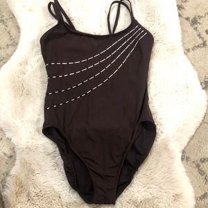 Miraclesuit Womens size 12 brown with white accents